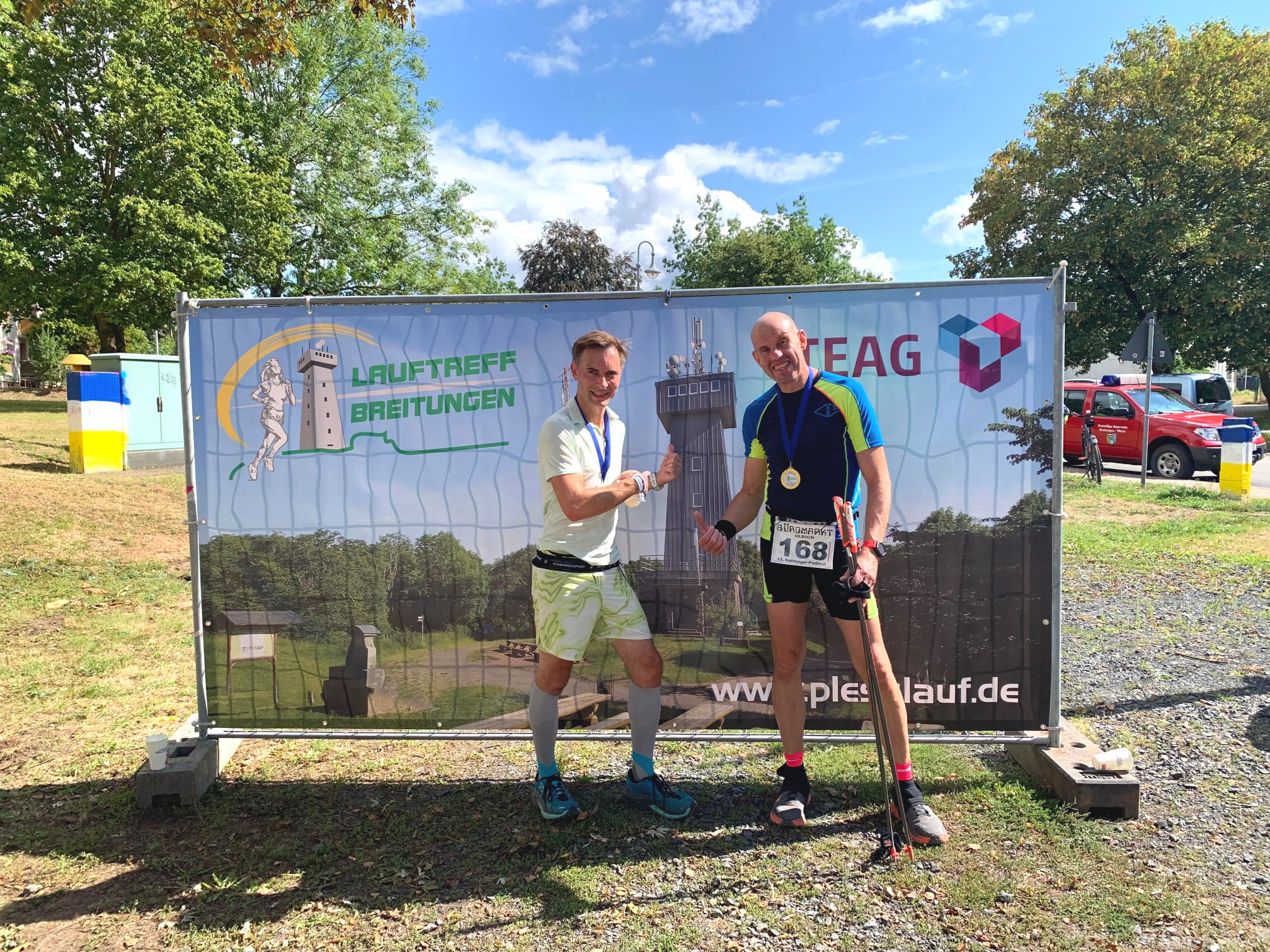 Maik Klotzbach und Thorsten Fey nach dem Pleßlauf in Breitungen