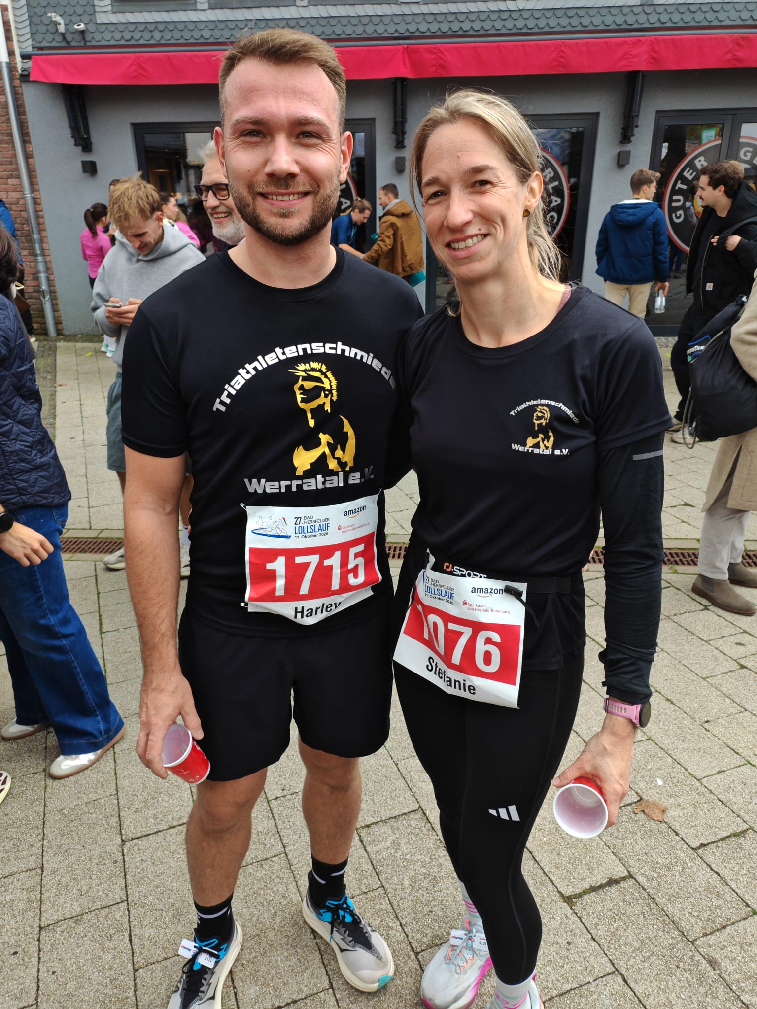 Harley Weppler und Stefanie Bornschier beim Lollslauf in Bad Hersfeld